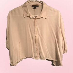 Cropped Button Down Blouse.